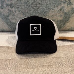 Brixton x Yaamava Alpha Block 6 Trucker Hat Black/White NWT